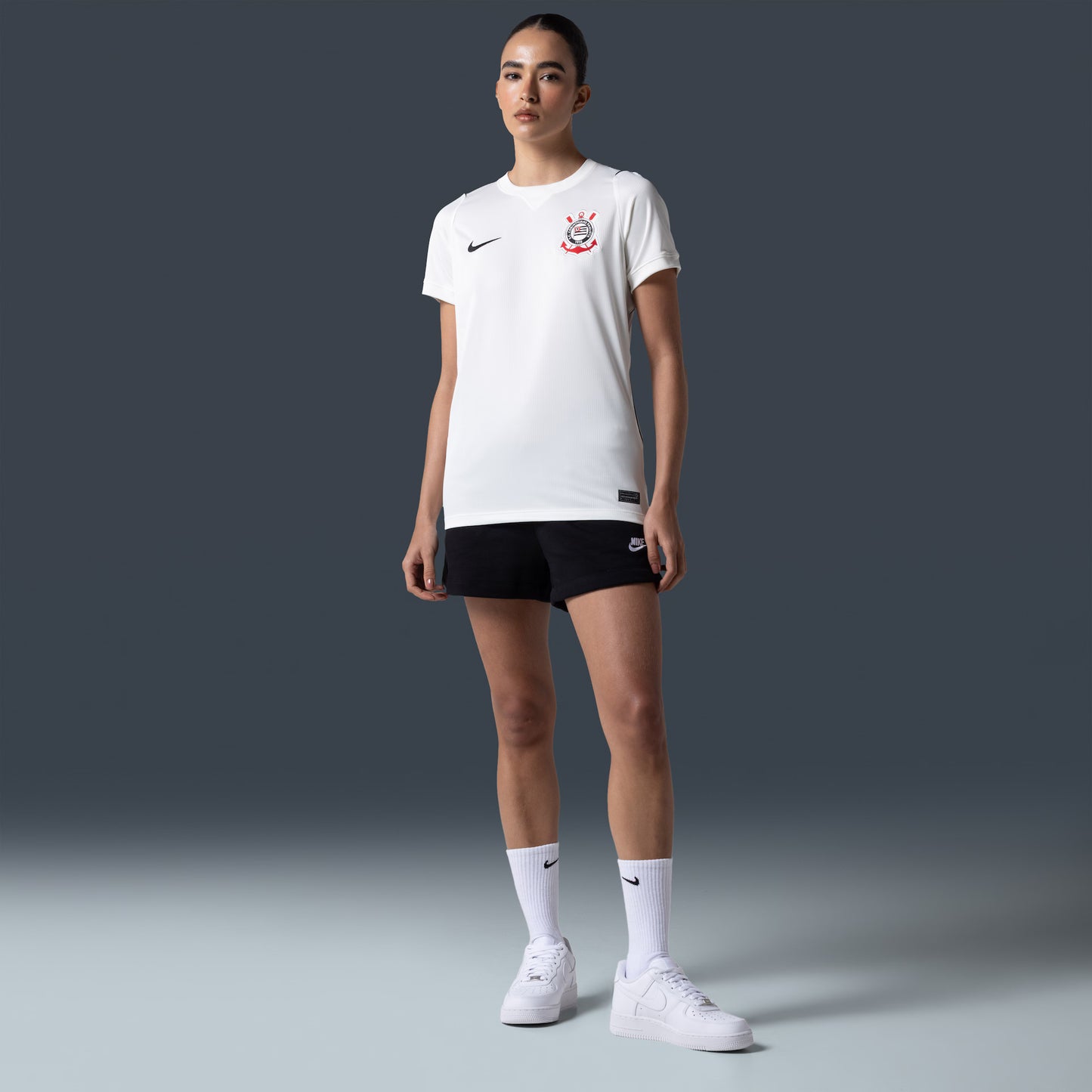 Camisa Corinthians I 26/27 s/n Torcedor Nike Feminina - Preto+Branco