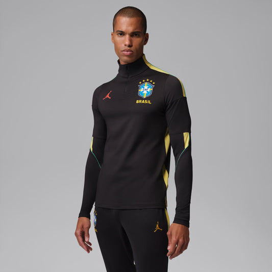 Camiseta Brasil Jordan Manga Longa Strike Drill 2026 Treino Masculina