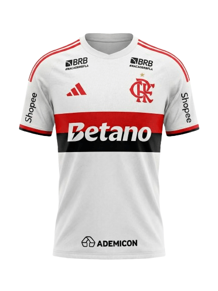 Camisa Flamengo Jogo 1 Branco Adidas 2026 – Com Kit Patrocínio – Erick 5