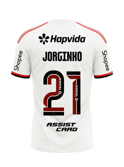 Camisa Flamengo Jogo 1 Branco Adidas 2026 – Com Kit Patrocínio – Jorginho 21