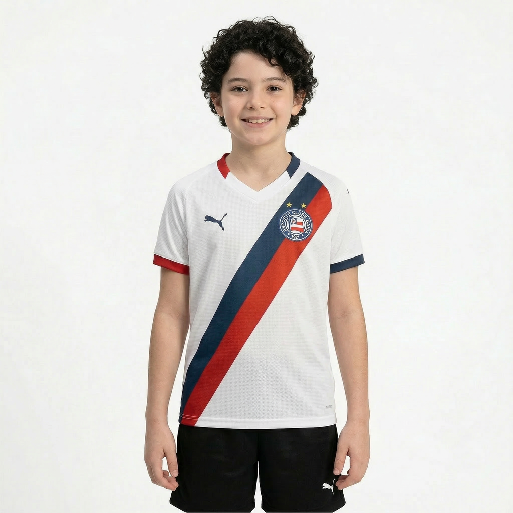 Camisa Torcedor 1 2026 Esporte Clube Bahia Puma Branca Infantil