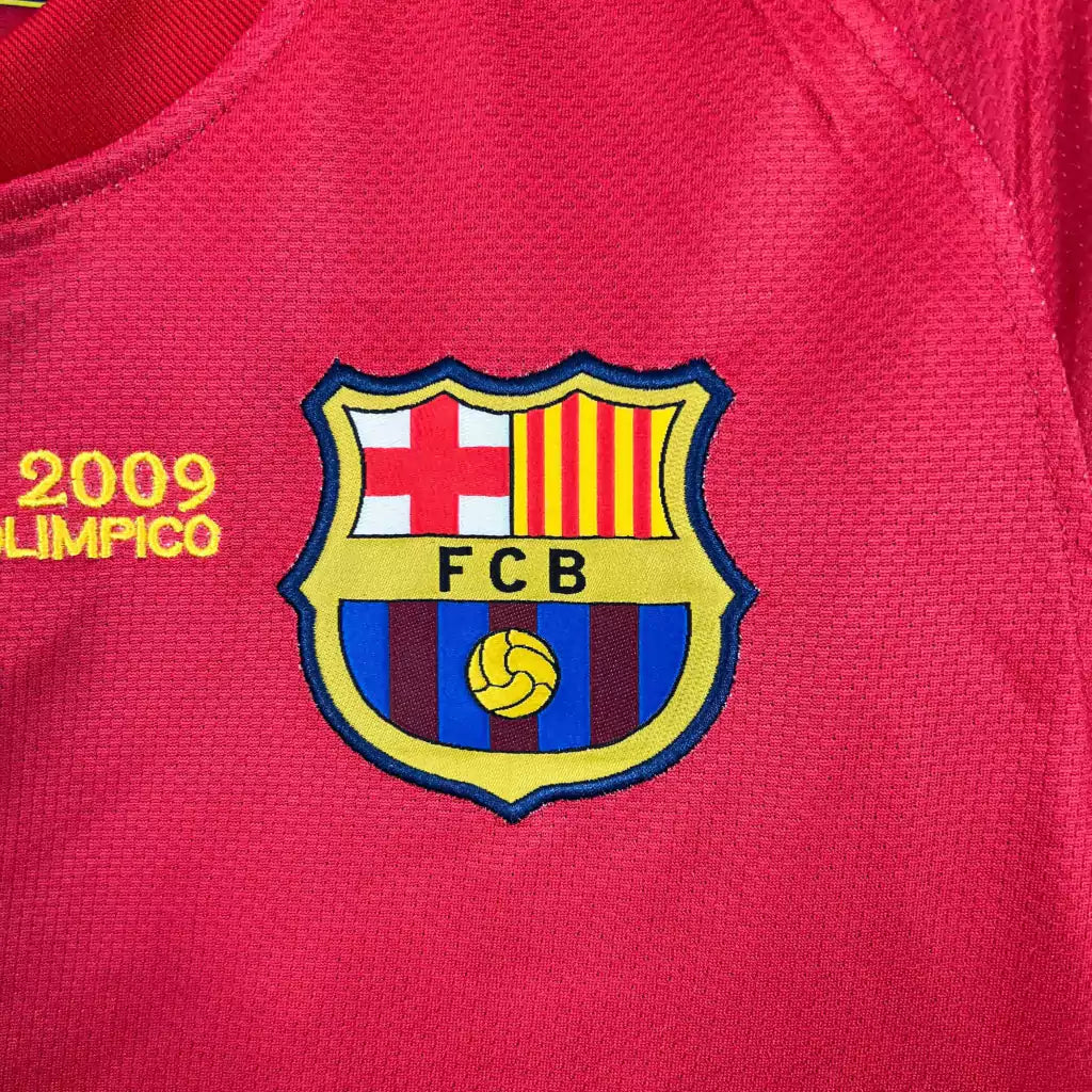 Camisa Retro Barcelona 08/09 Azul e Grená Home